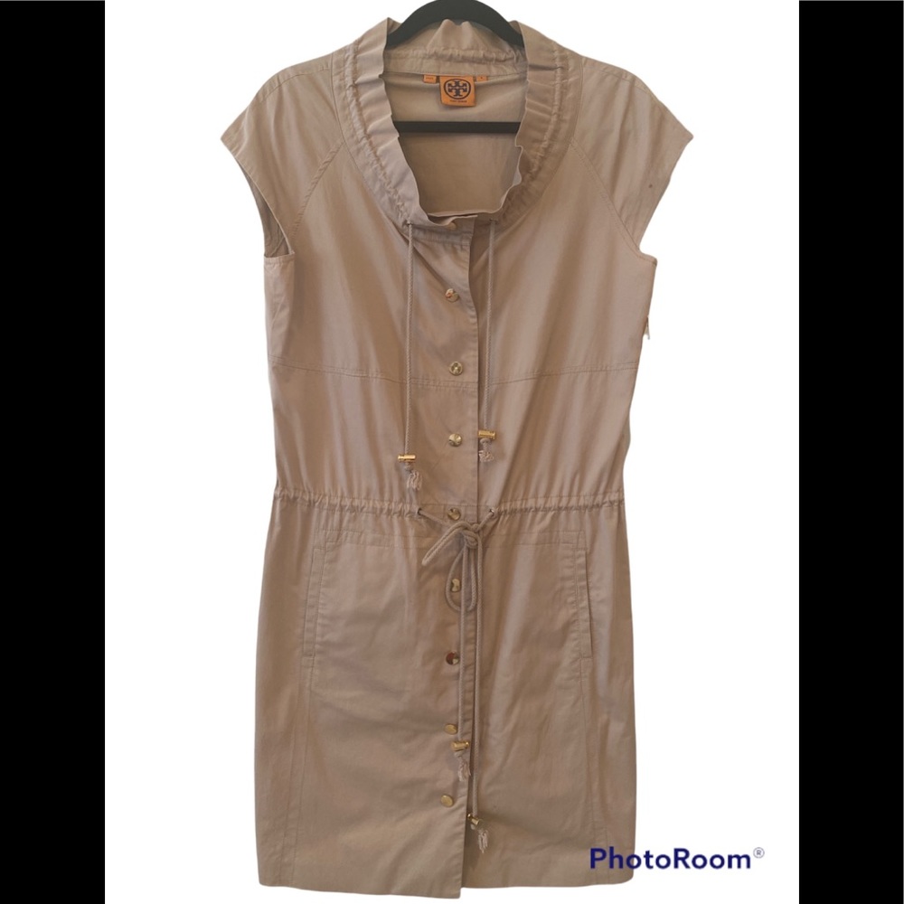 ⭐️NWT⭐️Tory Burch Tan with Gold Buttons Pepper Dress